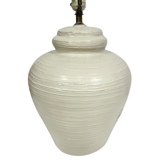 Vintage Table Lamp 1975 Beehive MCM Textured Danish Cream Ceramic Large Retro - Picture 5 of 12